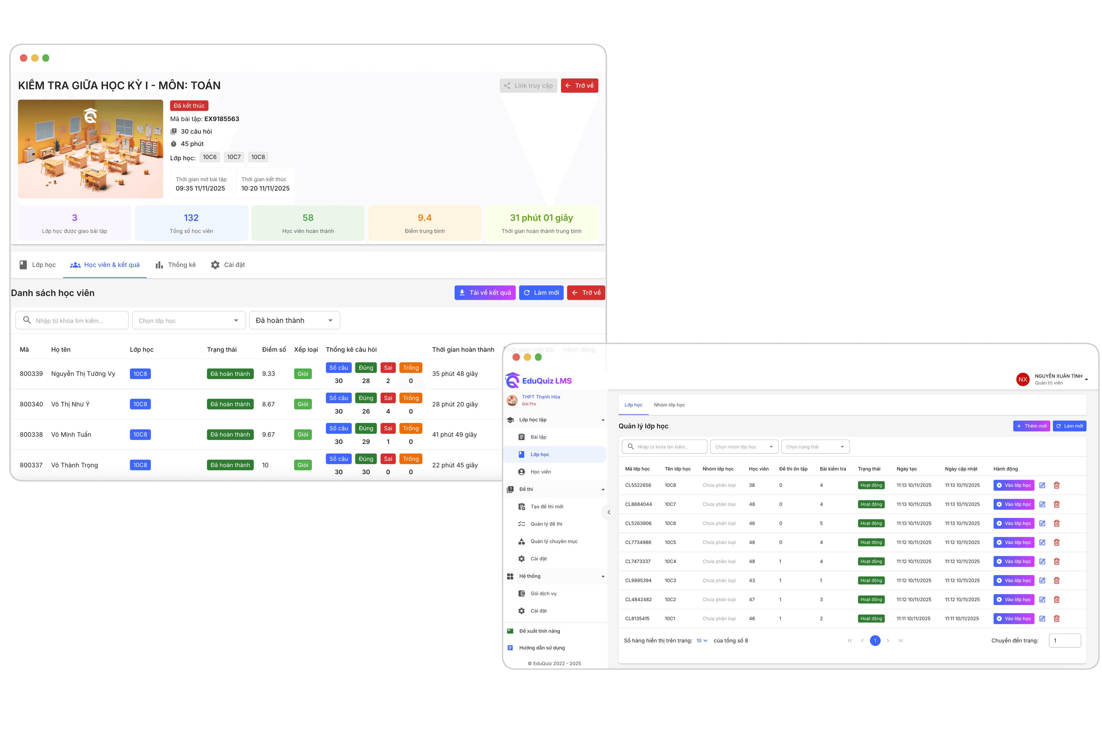 Classroom Management Mockup